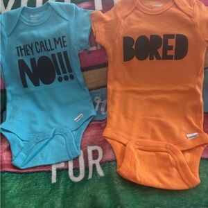 Gerber Bodysuit Set - Turquoise and Orange